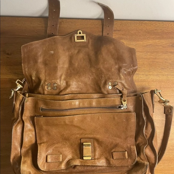Proenza Schouler PS1 Medium Lambskin Leather Satchel Crossbody Bag Brown Saddle - Picture 4 of 10